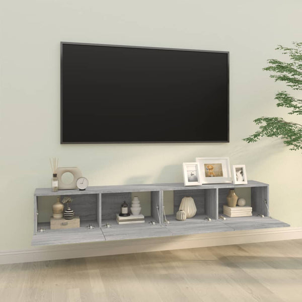 Graue TV-Wandschränke Concept 100x30x30cm (2 St., Sonoma, Holz)