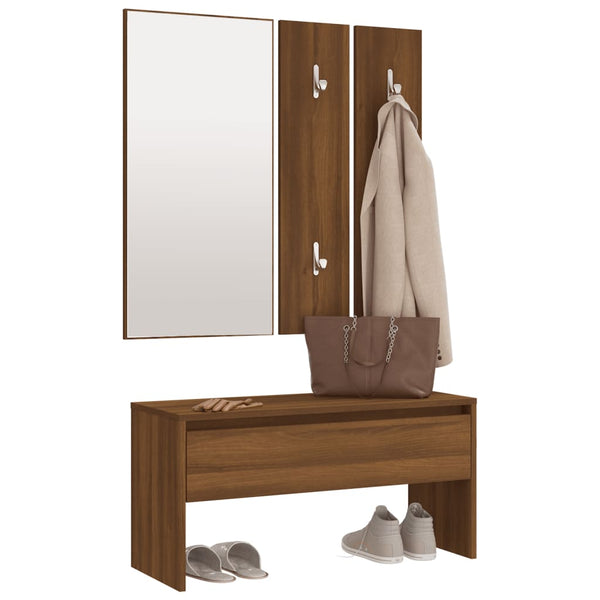 Braune Garderobenserie Sofie (Eiche massiv)