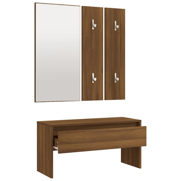 Braune Garderobenserie Sofie (Eiche massiv)