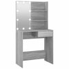 Schminktisch Grau mit LED-Beleuchtung Flintoaca 74,5x40x141cm (Sonoma)