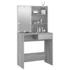 Schminktisch Grau mit LED-Beleuchtung Flintoaca 74,5x40x141cm (Sonoma)