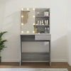 Schminktisch Grau mit LED-Beleuchtung Flintoaca 74,5x40x141cm (Sonoma)