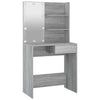 Schminktisch Grau mit LED-Beleuchtung Flintoaca 74,5x40x141cm (Sonoma)