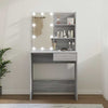 Schminktisch Grau mit LED-Beleuchtung Flintoaca 74,5x40x141cm (Sonoma)