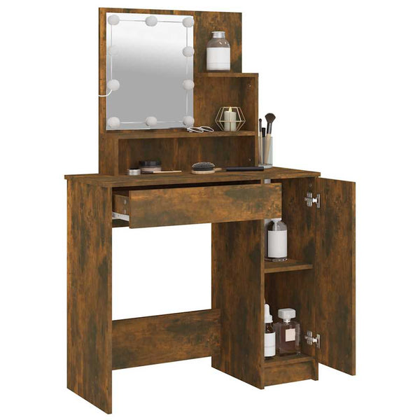 Savutammi Schminktisch mit LED-Beleuchtung Gioni 86,5x35x136cm