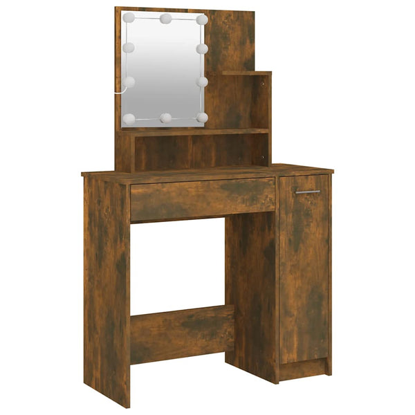 Savutammi Schminktisch mit LED-Beleuchtung Gioni 86,5x35x136cm