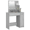 Grauer Schminktisch mit LED-Beleuchtung Gioni 86,5x35x136cm