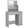 Grauer Schminktisch mit LED-Beleuchtung Gioni 86,5x35x136cm