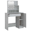Grauer Schminktisch mit LED-Beleuchtung Gioni 86,5x35x136cm