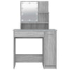 Grauer Schminktisch mit LED-Beleuchtung Gioni 86,5x35x136cm