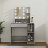 Grauer Schminktisch mit LED-Beleuchtung Gioni 86,5x35x136cm