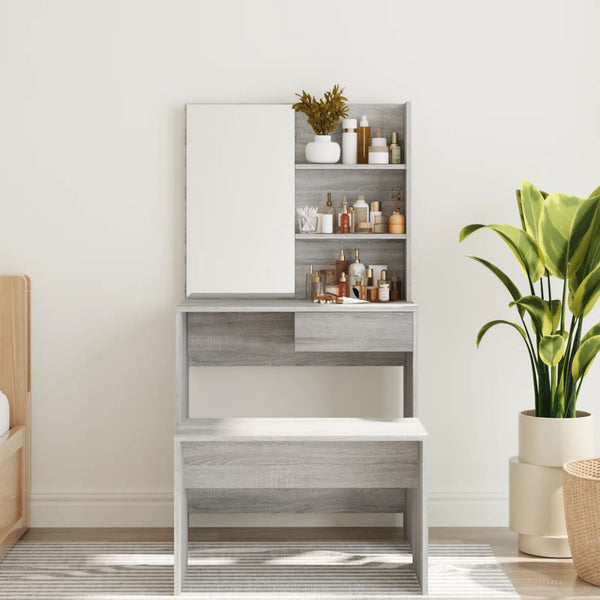 Grauer Schminktisch Nilda 74,5x40x141cm (Sonoma)