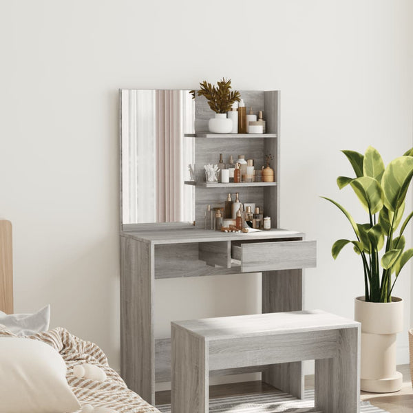 Grauer Schminktisch Nilda 74,5x40x141cm (Sonoma)