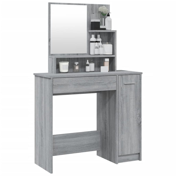Grauer Schminktisch Simpronia 86,5x35x136cm (Sonoma)