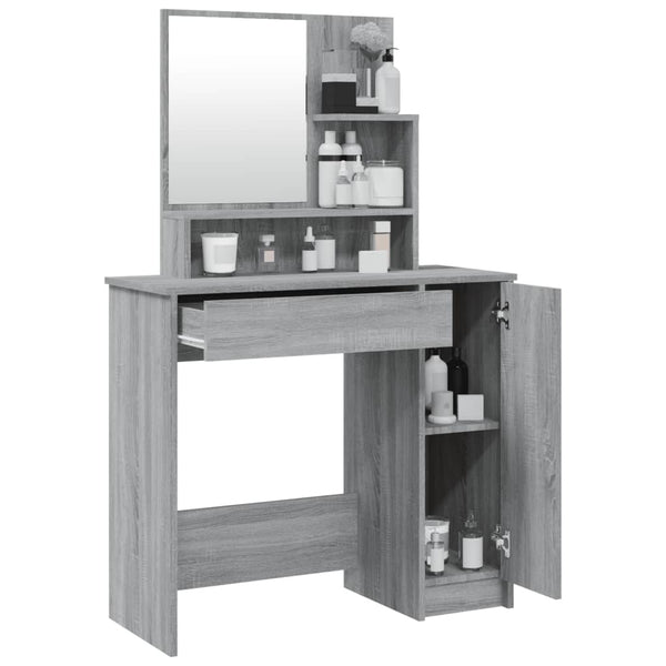 Grauer Schminktisch Simpronia 86,5x35x136cm (Sonoma)