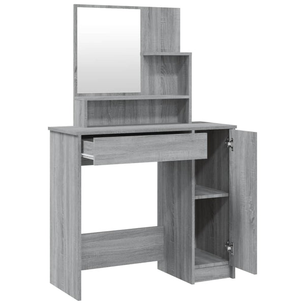 Grauer Schminktisch Simpronia 86,5x35x136cm (Sonoma)