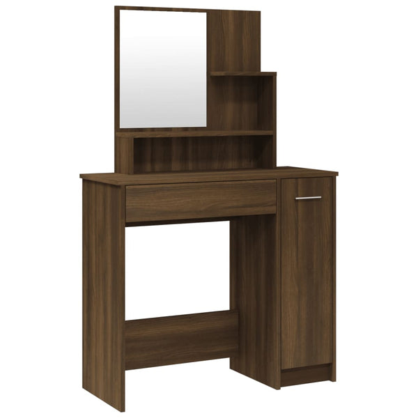 Brauner Eichen-Schminktisch Simpronia 86,5x35x136cm