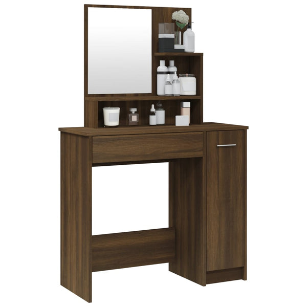 Brauner Eichen-Schminktisch Simpronia 86,5x35x136cm