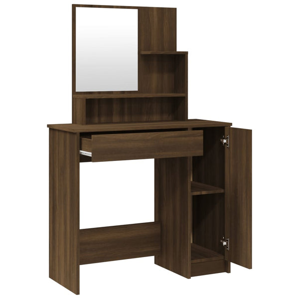 Brauner Eichen-Schminktisch Simpronia 86,5x35x136cm