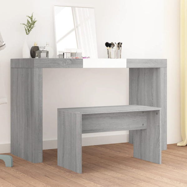 Grauer Schminkhocker Rosario 70x35x45cm (Holz)