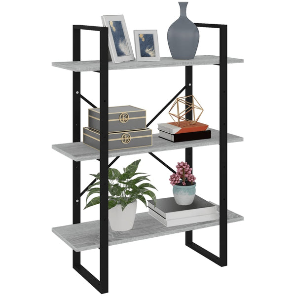 Rindunica graues Bücherregal 80x30x105cm (Holz)