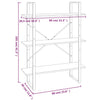 Rindunica graues Bücherregal 80x30x105cm (Holz)