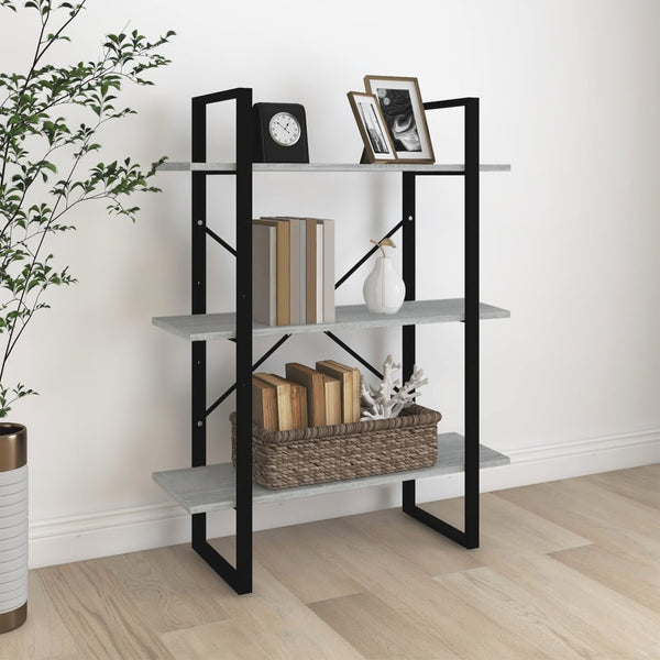 Rindunica graues Bücherregal 80x30x105cm (Holz)