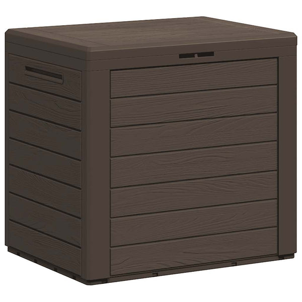 Braune Gartenaufbewahrungstruhe Elvera 58,5x46x55cm (Polypropylen)