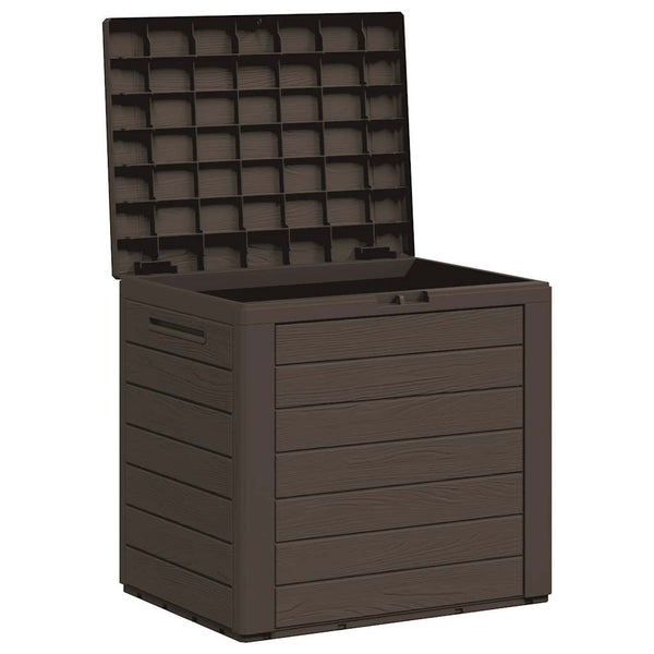 Braune Gartenaufbewahrungstruhe Elvera 58,5x46x55cm (Polypropylen)
