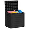 Anthrazitfarbene Garten-Truhenbox Elvera 58,5x46x55cm (Polypropylen)
