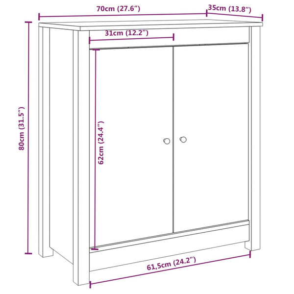 2 Konsolen Zoya 70x35x80cm (Kiefer)