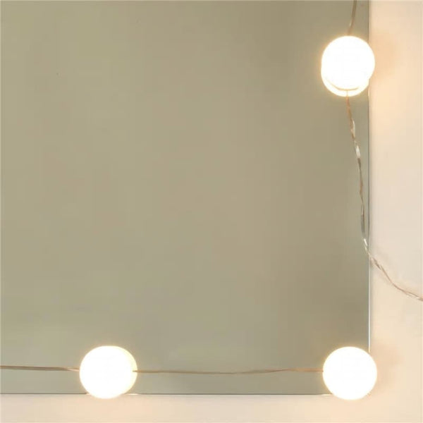 Schminktisch-Set Viorian aus brauner Eiche (mit LED-Beleuchtung, Holz)