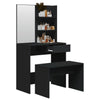 Schminktischset Thasse schwarz 74,5x40x141cm