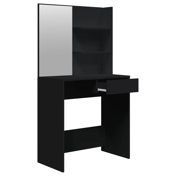 Schminktischset Thasse schwarz 74,5x40x141cm