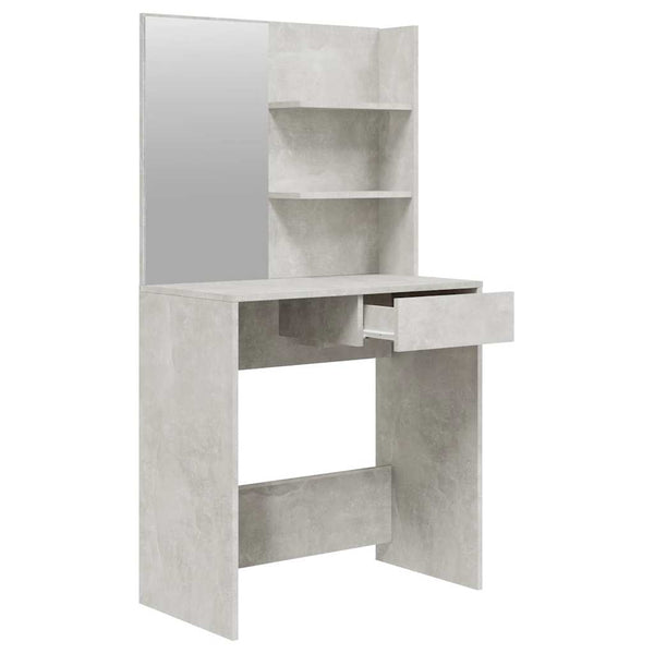 Schminktisch-Set Thasse, betongrau, 74,5x40x141cm