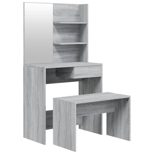 Graues Schminktisch-Set Thasse 74,5x40x141cm