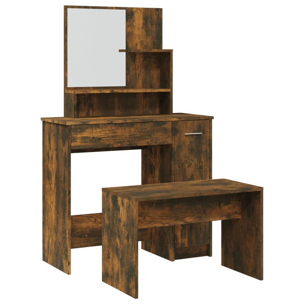 Spiegeltisch-Set Petruneac aus Rauchereiche 86,5x35x136cm