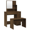 Schminktisch-Set aus brauner Eiche Petruneac 86,5x35x136cm