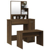 Schminktisch-Set aus brauner Eiche Petruneac 86,5x35x136cm