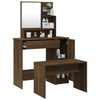 Schminktisch-Set aus brauner Eiche Petruneac 86,5x35x136cm