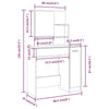 Schminktisch-Set aus brauner Eiche Petruneac 86,5x35x136cm