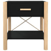 Schwarze Nachttische Polina 42x38x45cm (2er Set Holz)