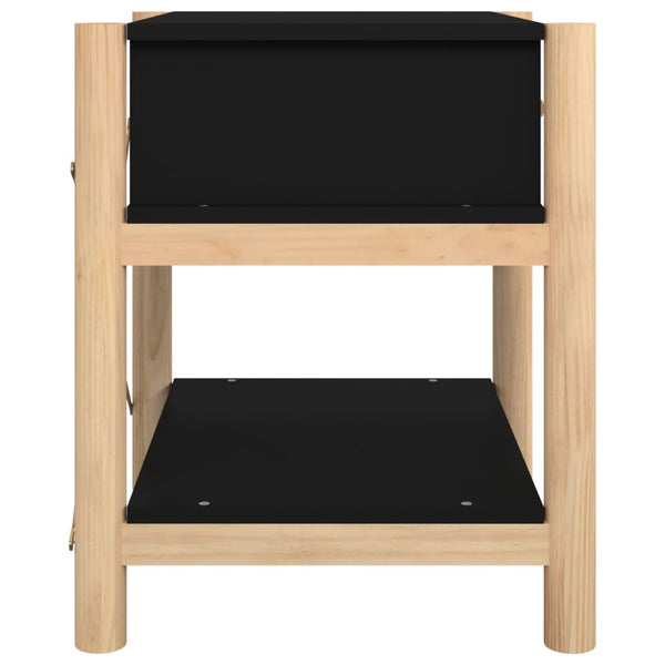 Schwarze Nachttische Polina 42x38x45cm (2er Set Holz)
