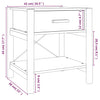 Schwarze Nachttische Polina 42x38x45cm (2er Set Holz)