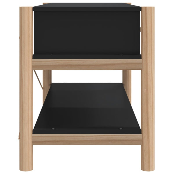Schwarzer TV-Schrank Nersin 82x38x45cm (Holz)