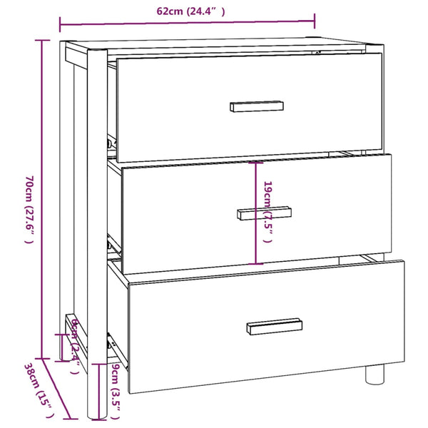 Weißes Sideboard Cazemir 62x38x70cm (Holz)