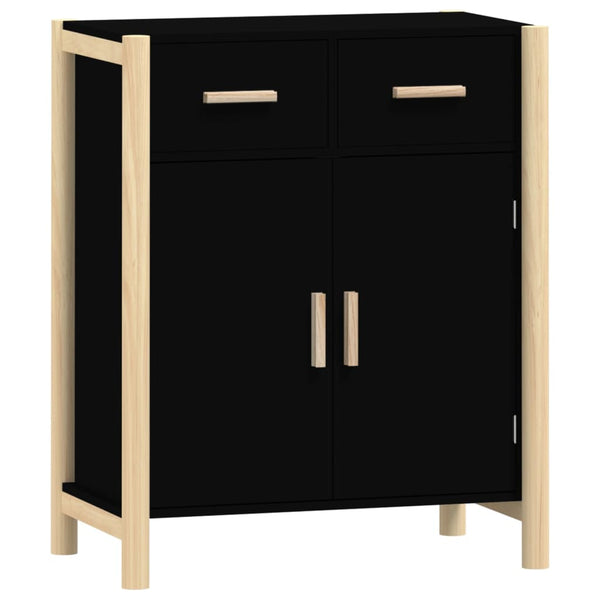 Schwarze Kommode Doruta 62x38x75cm (Holz)