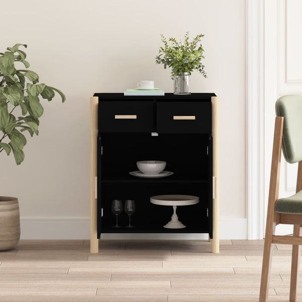 Schwarze Kommode Doruta 62x38x75cm (Holz)