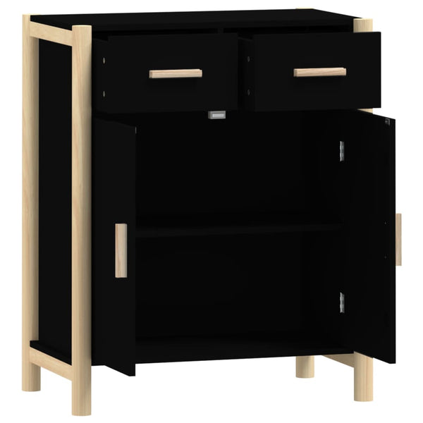 Schwarze Kommode Doruta 62x38x75cm (Holz)