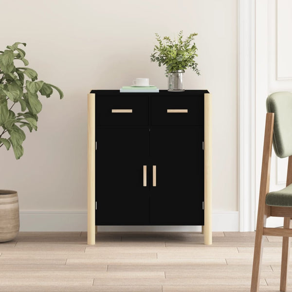 Schwarze Kommode Doruta 62x38x75cm (Holz)